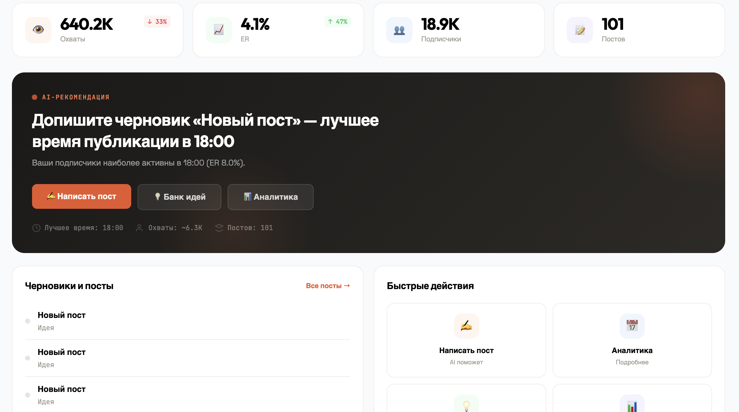 Bloger — dashboard